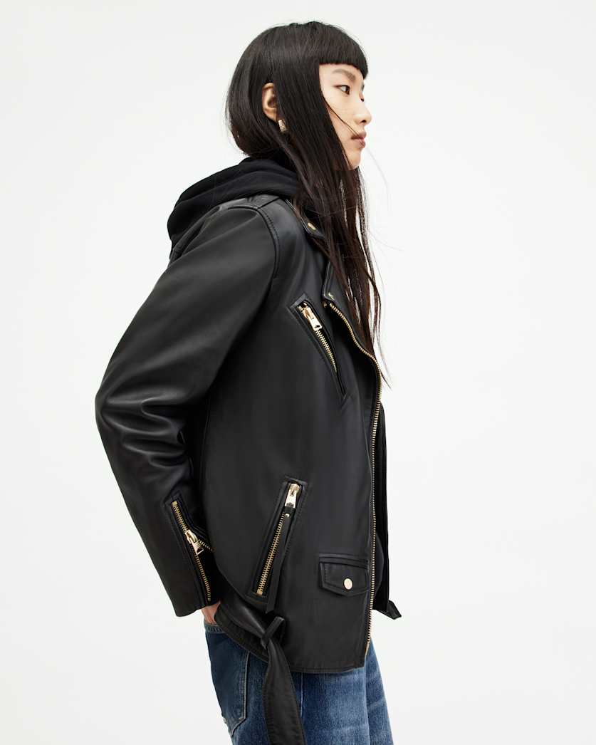 Billie Leather Oversized Biker Jacket
