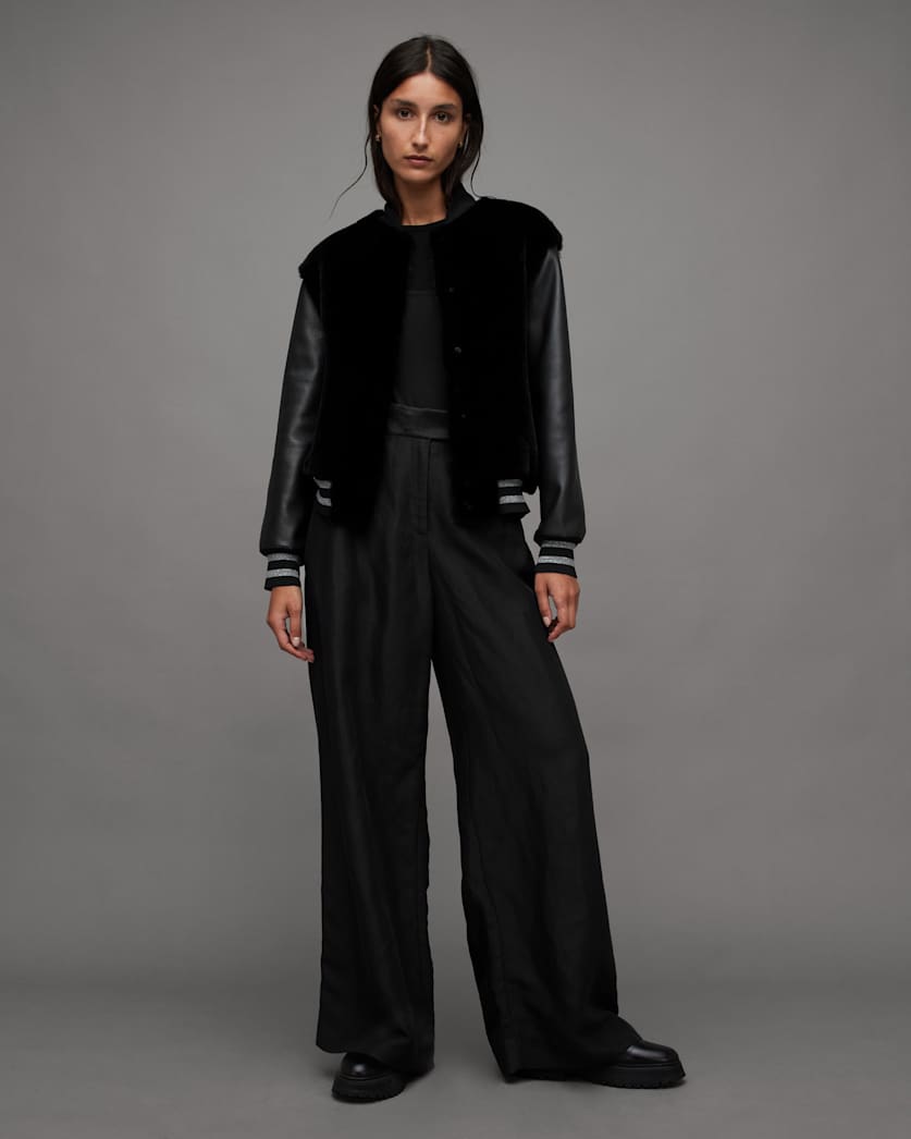 Margot Shearling Baseball Jacket