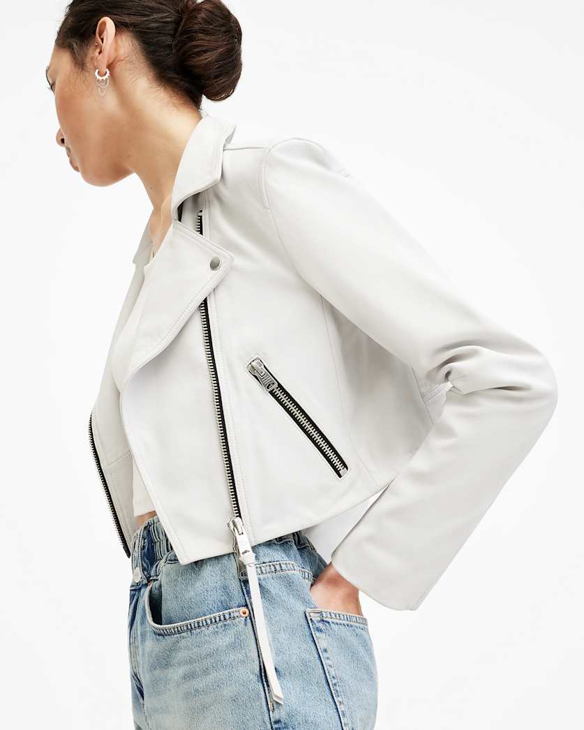 Dalby Slim Fit Leather Biker Jacket