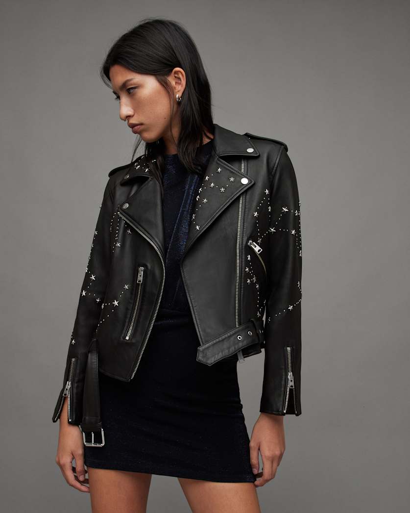 Balfern Stela Stud Leather Biker Jacket