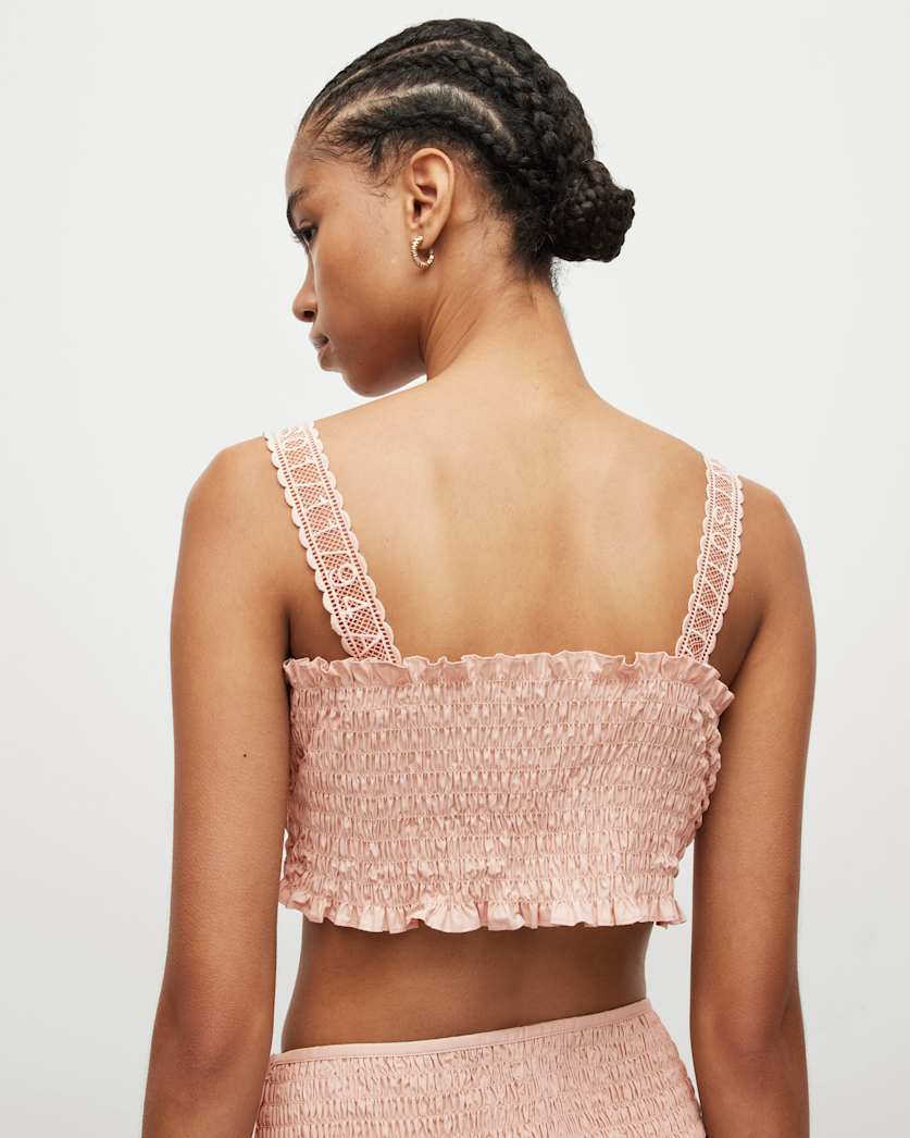 Alex Smock Embroidery Super Cropped Top