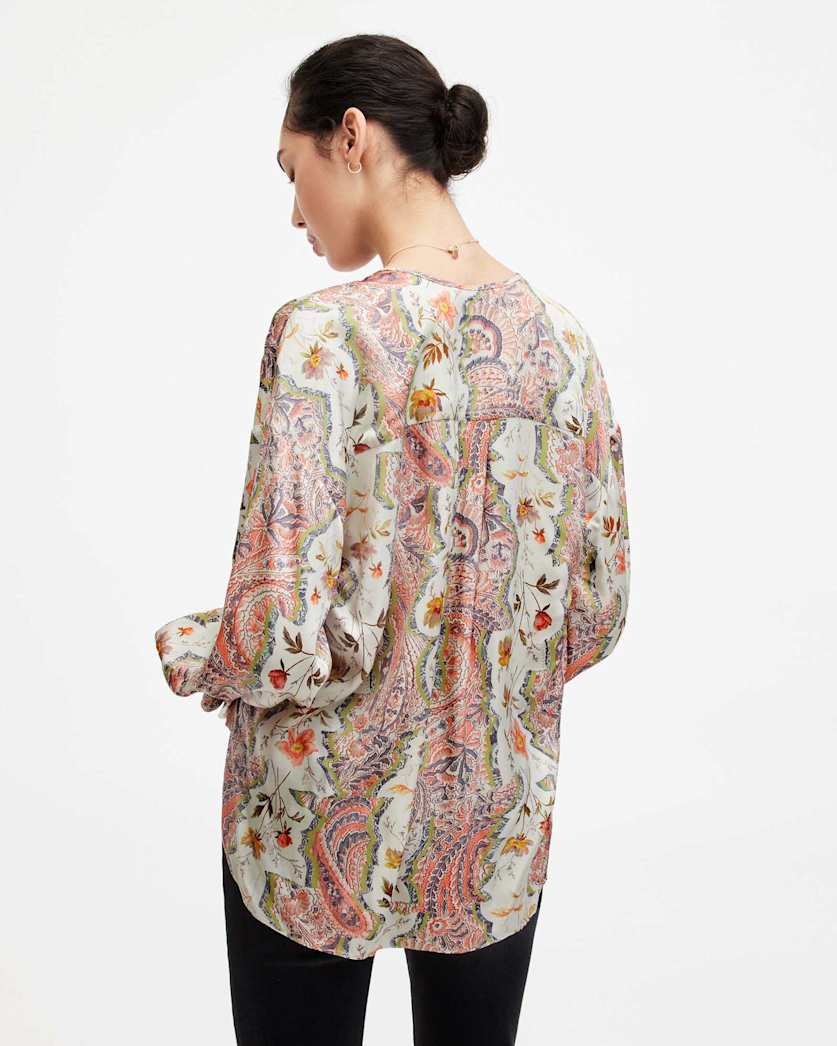 Penny Wrap Over Paisley Print Shirt