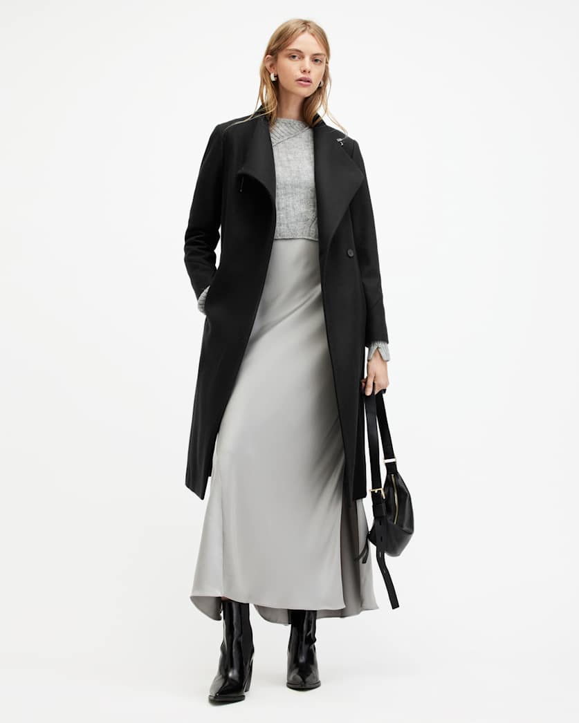 Riley Wrap Around Belted Long Line Coat