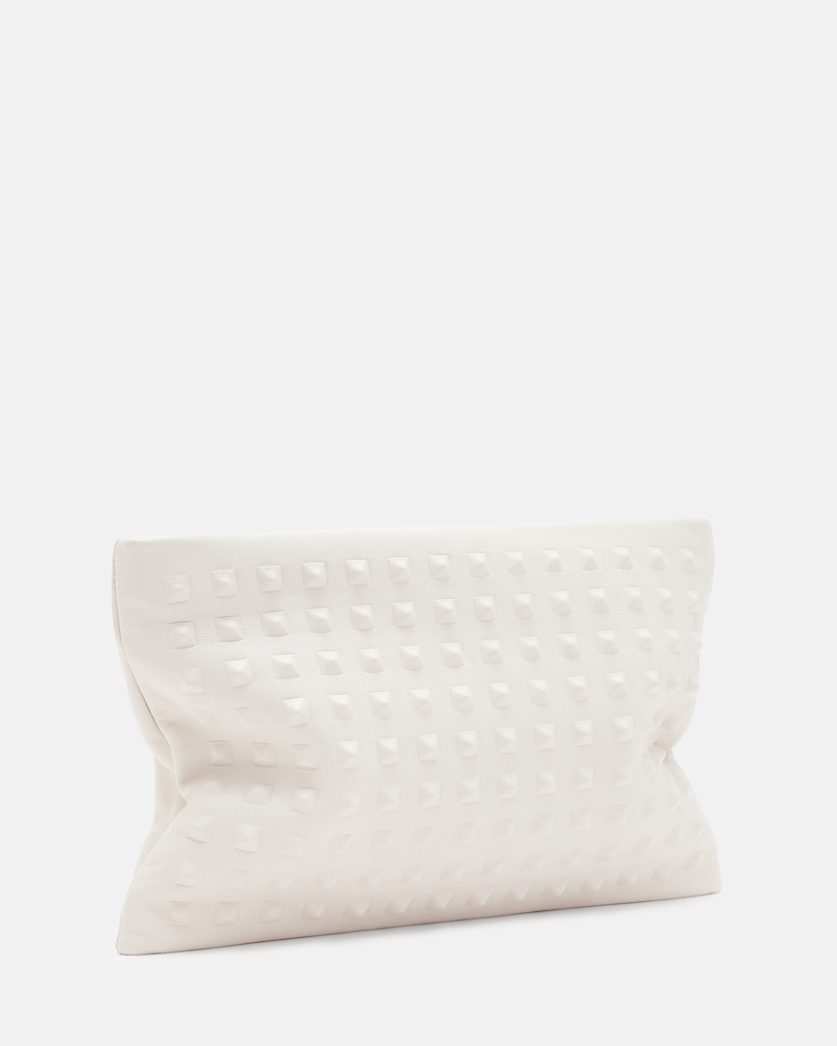 Bettina Leather Studded Clutch Bag