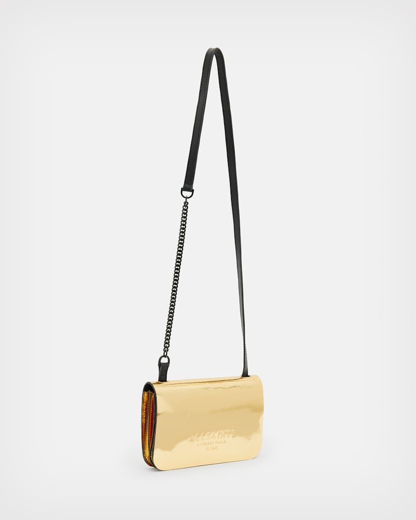 Ludivine Metallic Leather Crossbody Wallet