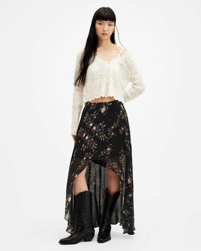 Slvina Oto Floral Asymmetric Maxi Skirt
