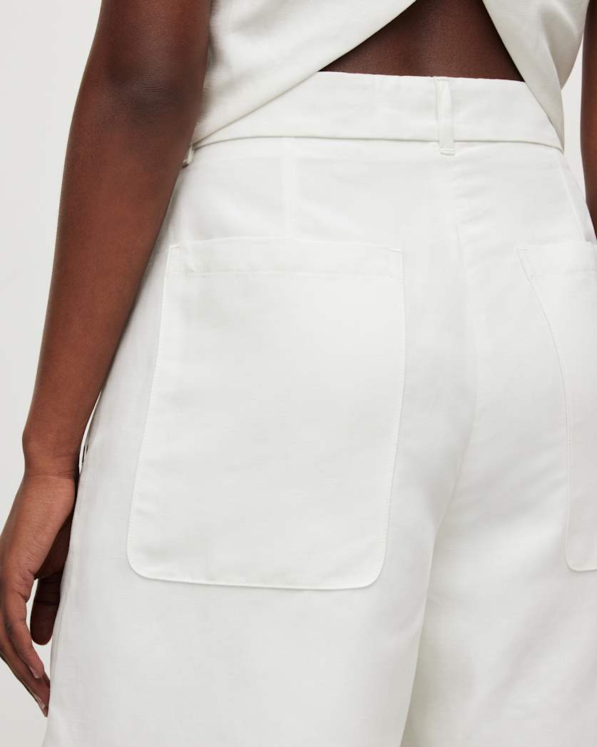 Petra High-Rise Wide Linen Blend Shorts