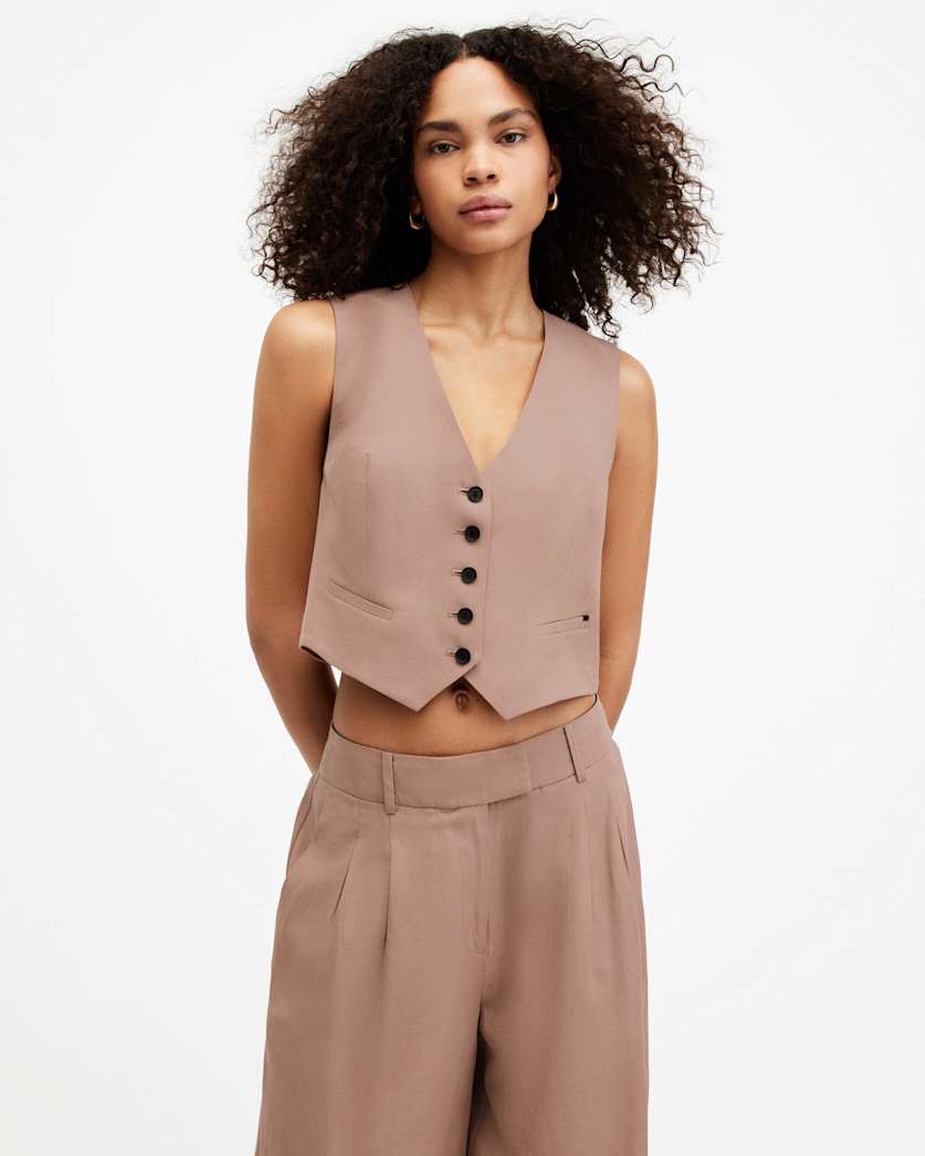 Deri Lyn Linen Blend Waistcoat