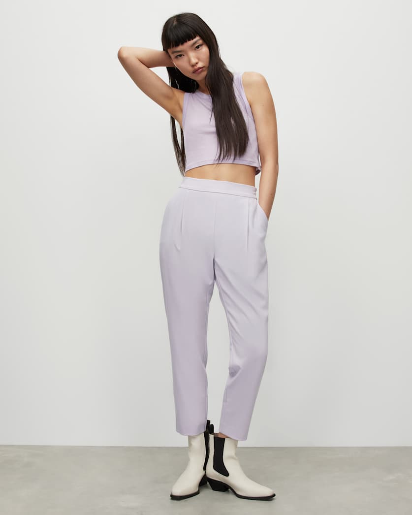 Aleida Mid-Rise Tapered Leg Tri Trousers