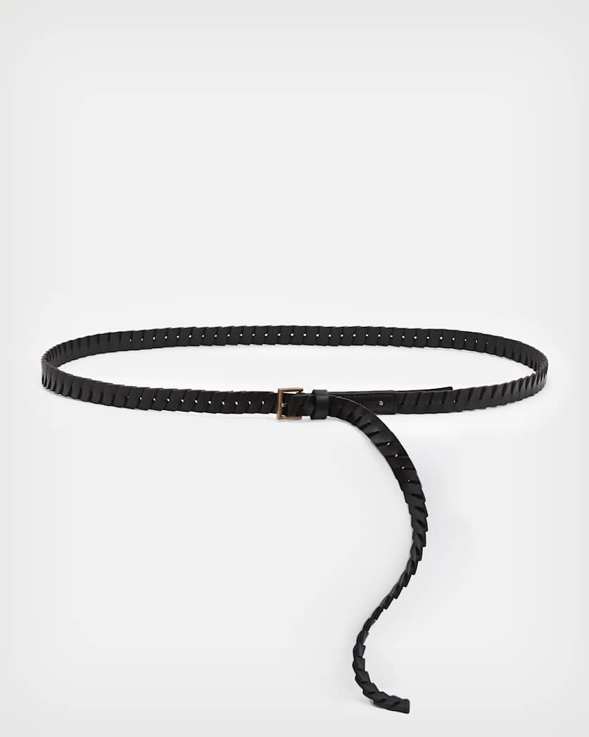 Weslie Leather Flip Tie Woven Belt