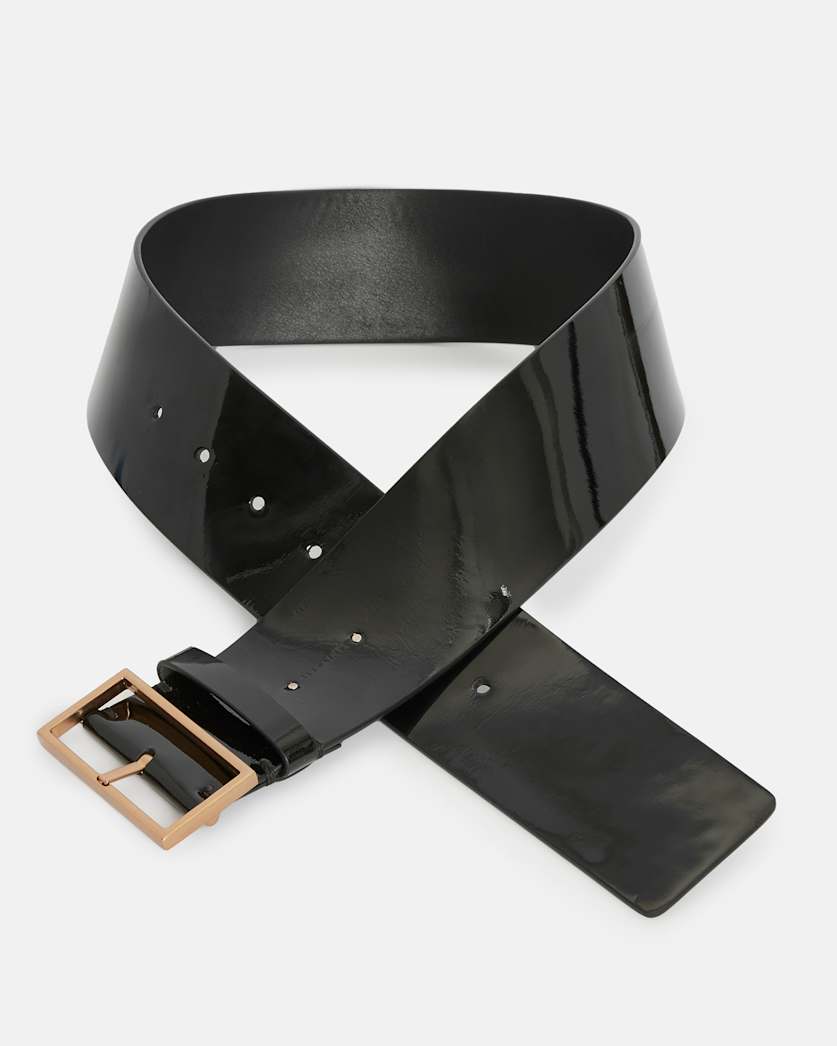 Laila Patent Leather Wide Waist Belt