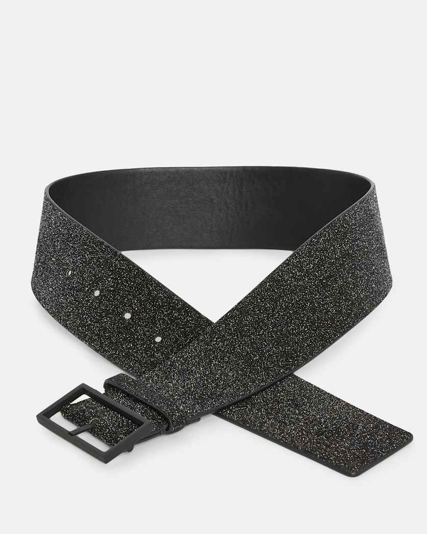 Mary Sparkle Leather Wide Waist Belt