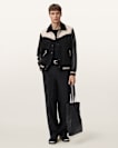 Endleton Contrast Leather Bomber Jacket