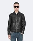 Alkan Zip Up Two Tone Leather Jacket