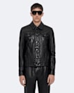 Leather trucker jacket