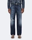 Destroy Mid Indigo Loose Straight-Leg Jeans
