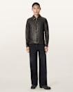 Alkan Zip Up Two Tone Leather Jacket