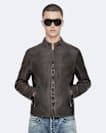 Cora slim fit leather jacket
