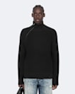 Zipped funnel-neck jumper