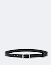 Everett Skinny Leather Bar-Buckle Belt