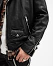 Milo Asymmetric Zip Leather Biker Jacket