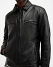 Luck Slim Front Zip Up Leather Jacket