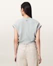 Mira Cropped Satin Drawcord T-Shirt