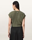 Mira Cropped Satin Drawcord T-Shirt
