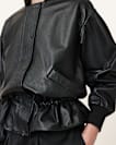 Sofi Drawstring Leather Bomber Jacket