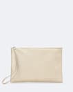 Pinked edge large leather pouch