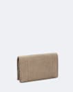 Pinked edge leather bi fold wallet