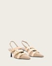 Vivian Leather Buckle Slingback Heels