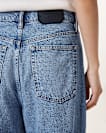 Fox Asymmetric Hem Wide Leg Denim Jeans