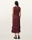 Nyla Sleeveless Shirred Midi Dress
