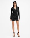 Alya Ruched Long Sleeve Mini Dress