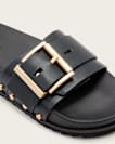 Ellie Studded Buckle Leather Sliders