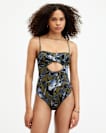 Niki Floral Bandeau Cut-Out Swimsuit