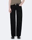 Jet Black Nico Low-Rise Wide-Leg Jeans