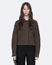 Caron Cropped Merino Wool Cardigan