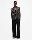 Billie Relaxed Fit Leather Biker Gilet