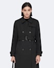 Double-breasted cotton trench coat