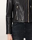 Dalby Slim Fit Leather Biker Jacket