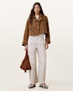 Hendry Cropped Suede Trench Coat
