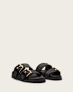 Sian Leather And Raffia Buckle Sandals