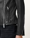 Ellis Leather Funnel Neck Biker Jacket
