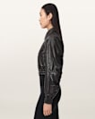 Anouk Cropped Leather Bomber Jacket