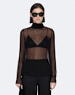 High-neck silk top