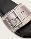 Ellie Studded Buckle Leather Sliders
