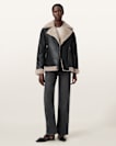 Sola Oversized Shearling Biker Jacket