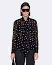 Bow-detail jacquard shirt